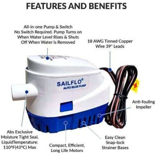 ボート　ビルジポンプ SEAFLO オート ビルジポンプ 750GPH 船・ボート12V 新品 オート